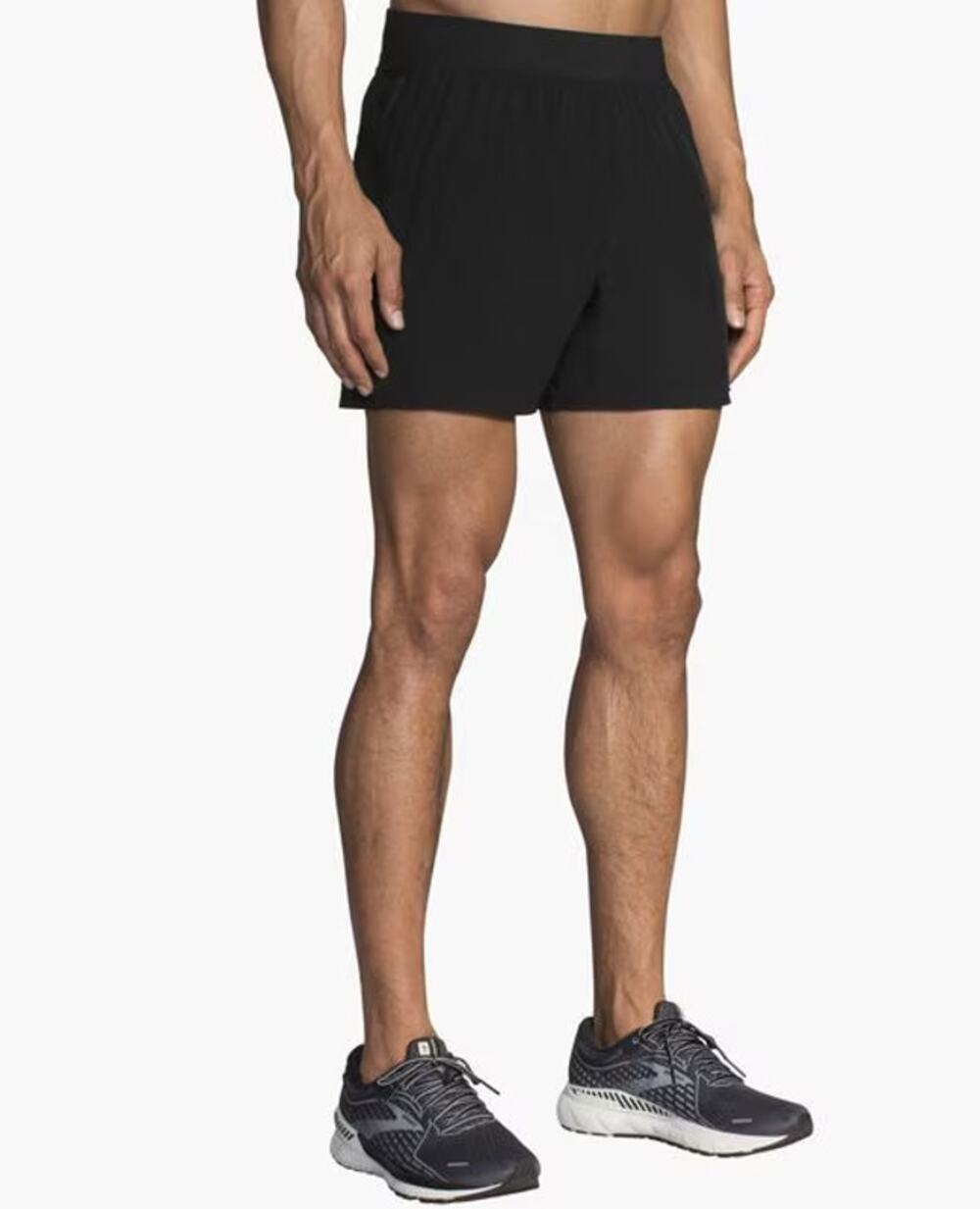 BROOKS Men's Sherpa 5" Running Shorts Small Black Athletic Stretch NWT